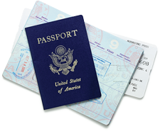 Passports on top of Airline Boarding Pass